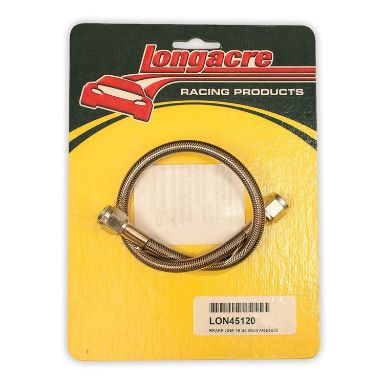 Longacre Brake Line 16 Inch #4 w/# 4AN Ends