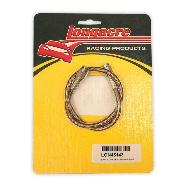Longacre Brake Line 18 Inch #3 w/# 3AN Ends