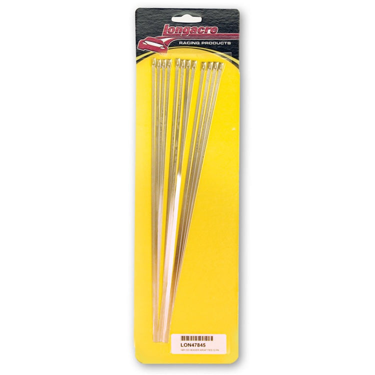 Longacre 14 Inch Stainless Header Wrap Ties (12)
