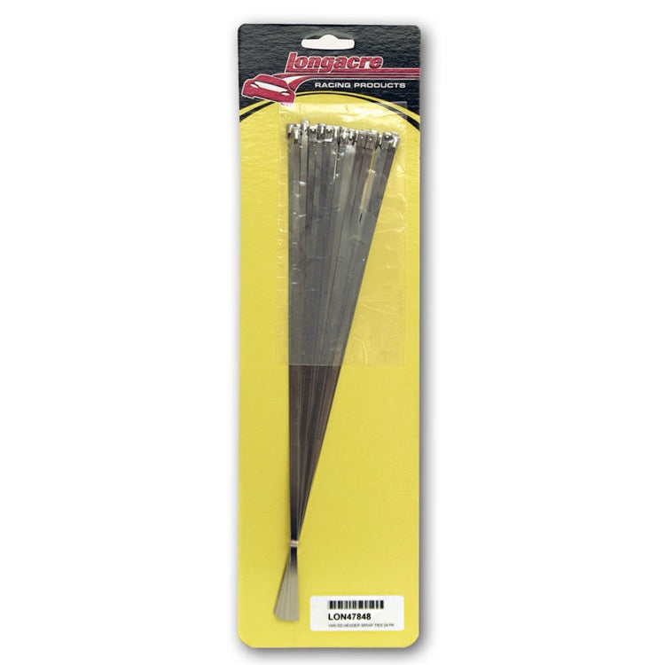 Longacre 14 Inch Stainless Header Wrap Ties (24)