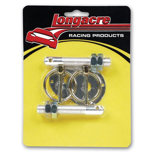 Longacre Aluminum Hood Pin Kit 3/8 Inch-24 (2)