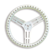 Longacre Aluminum Non Coated Steering Wheel Drilled Aluminum Dished