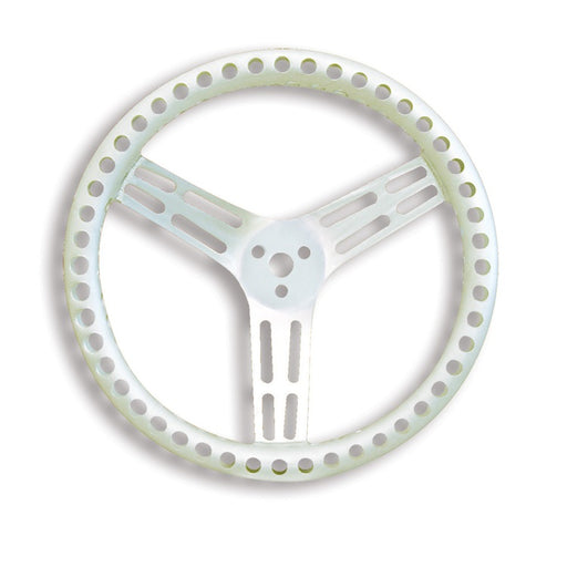Longacre Aluminum Non Coated Steering Wheel Drilled Aluminum Dished