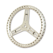 Longacre Aluminum Non Coated Steering Wheel Drilled Aluminum Flat