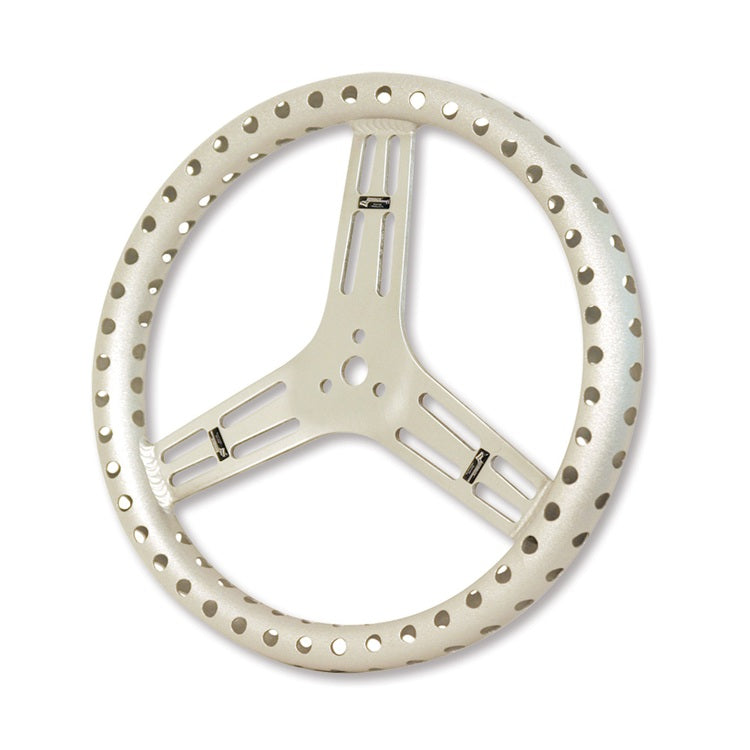 Longacre Aluminum Non Coated Steering Wheel Drilled Aluminum Flat