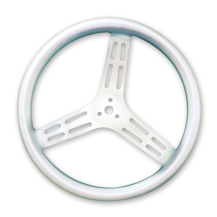 Longacre Aluminum Non Coated Steering Wheel Drilled Aluminum Smooth Grip