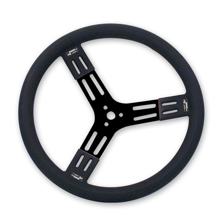 Longacre 15 Inch Aluminum Steering Wheel Black Fat