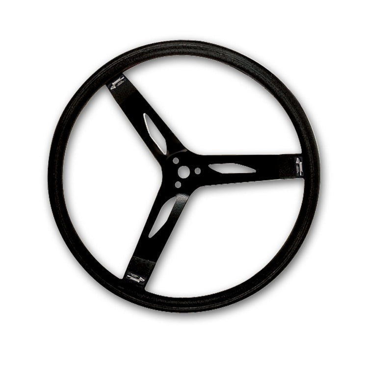 Longacre Black Steel Steering Wheel Smooth 15 in