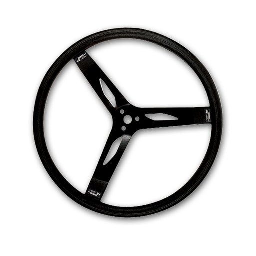 Longacre Black Steel Steering Wheel Smooth 15 in