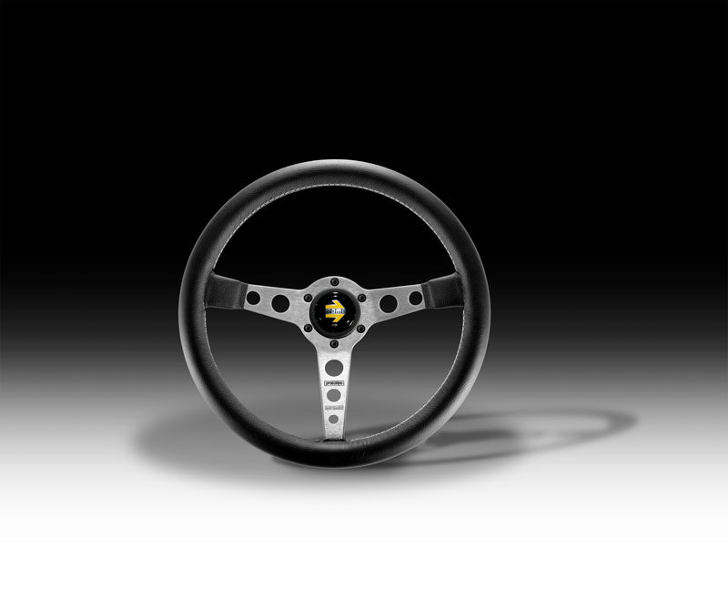 MOMO PROTOTIPO STEERING WHEEL - LEATHER / SILVER OR BLACK SPOKE