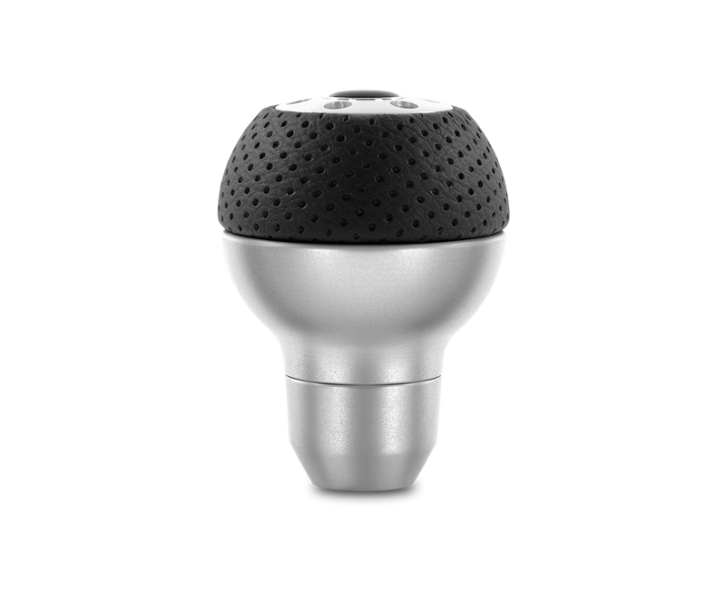 MOMO RACE AIRLEATHER ALUMINUM SHIFT KNOB - AIR LEATHER / BRUSHED ALUMINUM