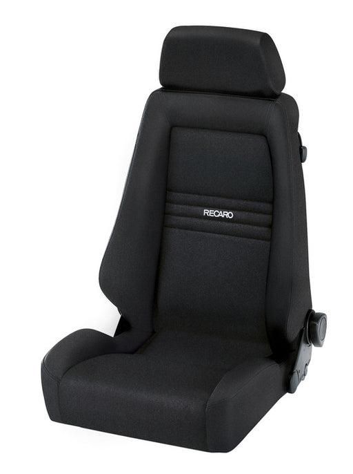 Recaro Specialist S Seat -Driver/Passenger Side, Black Avus Bolster, Black Avus Insert, White Logo, 3 Point Belt