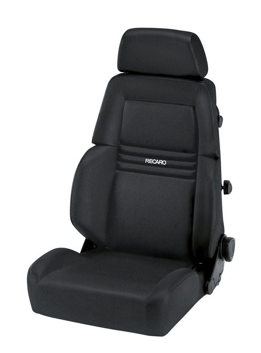 Recaro Expert S Seat -Driver/Passenger Side, Black Avus Bolster, Black Avus Insert, White Logo, 3 Point Belt