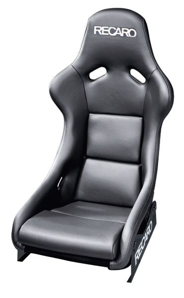 Recaro Pole Position N.G. Seat - Leather Black Bolster, Leather Black Insert, Silver Logo, 4/5/6 Point Belt