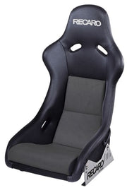 Recaro Pole Position N.G. Seat - Leather Black Bolster, Suede Grey Insert, Silver Logo, 4/5/6 Point Belt