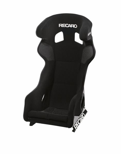 Recaro Pro Racer Hans SPA Seat - Velour Black Bolster, Velour Black Insert, White Logo, 4/5/6 Point Belt