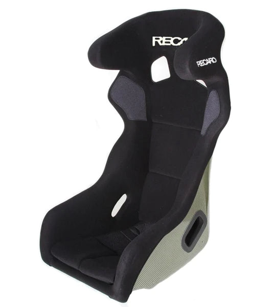 Recaro Pro Racer Hans XL SPA Seat - Velour Black Bolster, Velour Black Insert, White Logo, 4/5/6 Point Belt