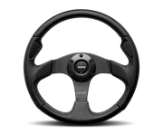 MOMO JET STEERING WHEEL - LEATHER / AIR LEATHER INSERT - 350MM