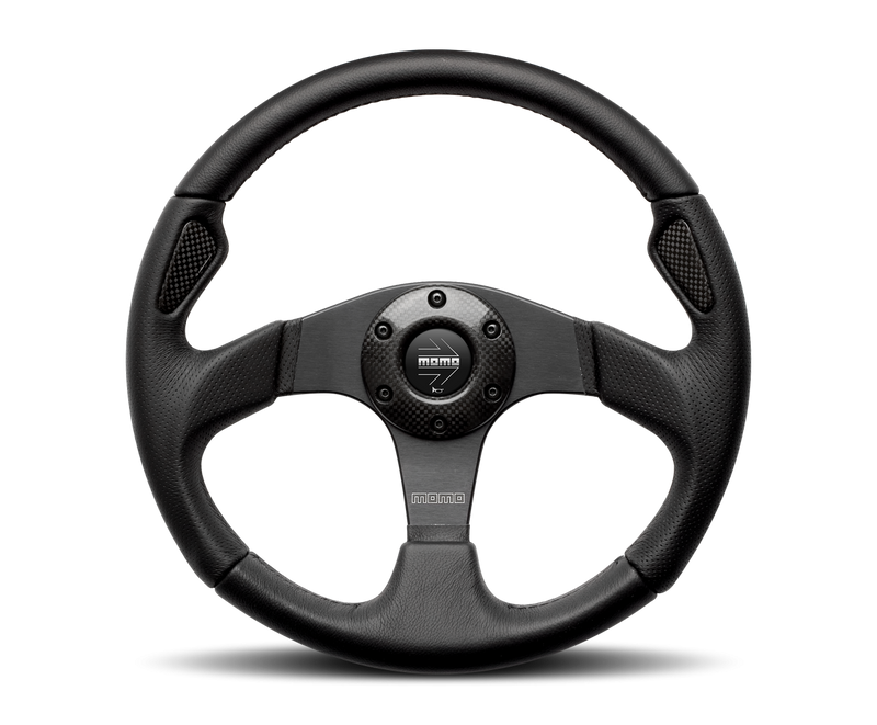 MOMO JET STEERING WHEEL - LEATHER / AIR LEATHER INSERT - 350MM