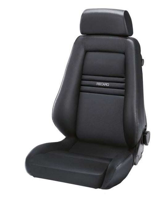 Recaro Specialist M Seat -Driver/Passenger Side, Leather Black Bolster, Leather Black Insert, Silver Logo, 3 Point Belt