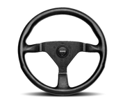 MOMO MONTE CARLO 350 STEERING WHEEL - LEATHER / RED STITCH - 350MM