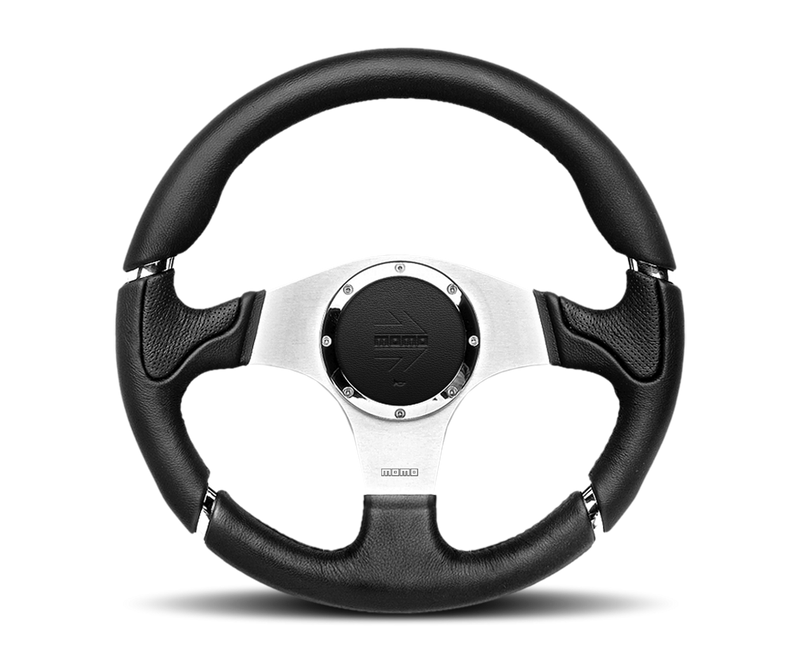 MOMO MILLENIUM STEERING WHEEL - LEATHER / AIR LEATHER INSERT - 350MM