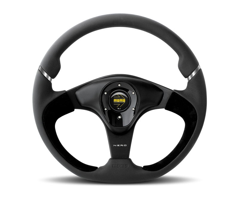 MOMO NERO STEERING WHEEL - LEATHER / SUEDE - 350MM