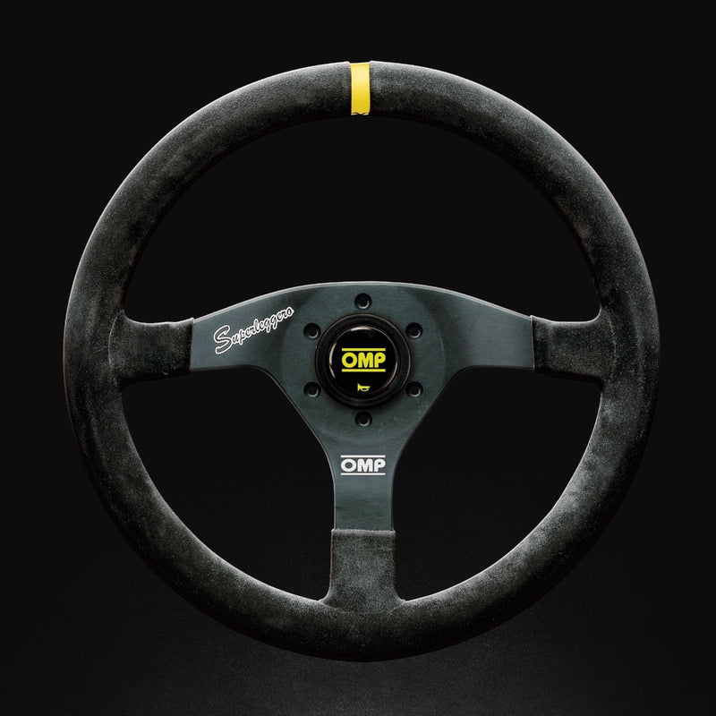 OMP VELOCITA' SUPERLEGGERO: SUEDE LEATHER 350mm DIAMETER STEERING WHEEL. BLACK (Old Part Number OD/2020/N)