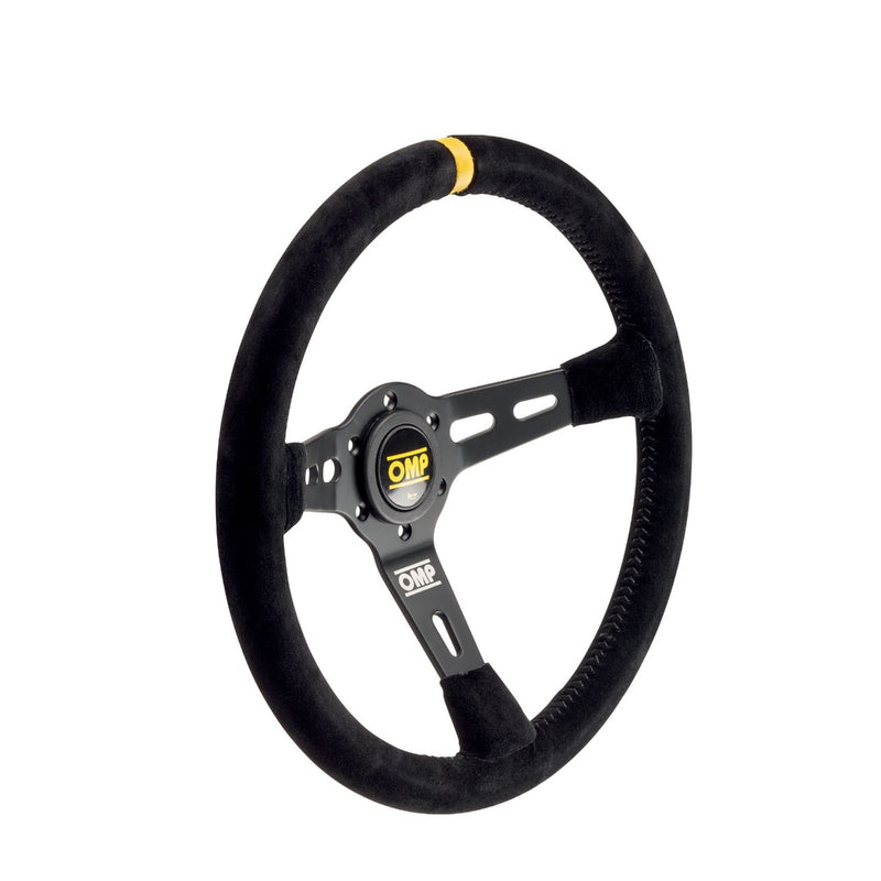 OMP RS STEERING WHEEL BLACK/YELLOW D. 350 (Old Part Number OD/2055/N)