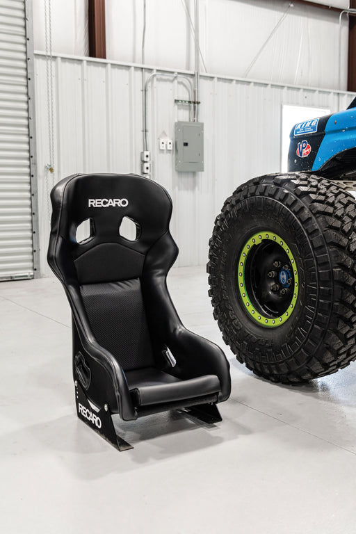 Recaro Pro Racer XL ORV Seat - Vinyl Black Bolster, Vinyl Black Insert, White Logo, 4/5/6 Point Belt 