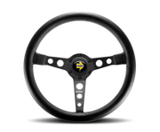 MOMO PROTOTIPO STEERING WHEEL - LEATHER / BLACK SPOKE - 350MM