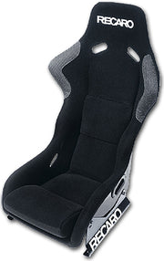 Recaro Profi Seat - Velour Black Bolster, Velour Black Insert, White Logo, 4/5/6 Point Belt