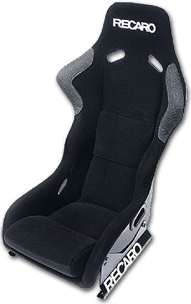 Recaro Profi Seat - Velour Black Bolster, Velour Black Insert, White Logo, 4/5/6 Point Belt