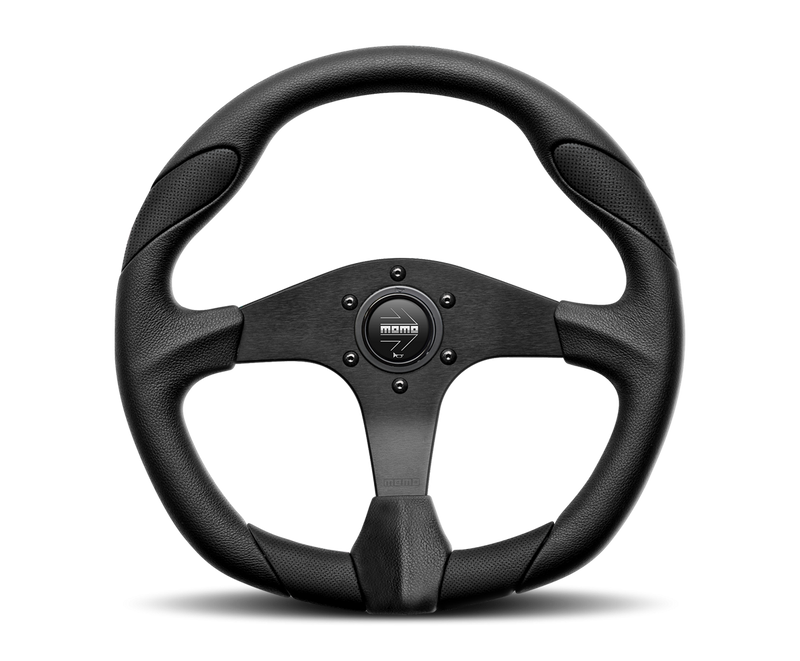 MOMO QUARK STEERING WHEEL - POLYURETHANE BLACK INSERT - 350MM