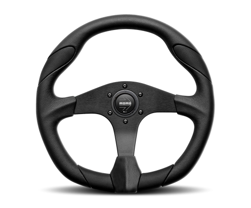 MOMO QUARK STEERING WHEEL - POLYURETHANE BLACK INSERT - 350MM