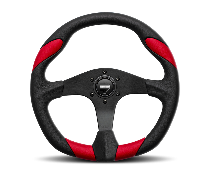 MOMO QUARK STEERING WHEEL - POLYURETHANE RED - 350MM