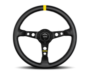 MOMO MOD 07 STEERING WHEEL - BLACK LEATHER - 350MM