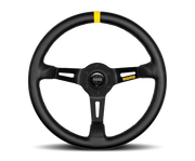 MOMO MOD 08 STEERING WHEEL - BLACK LEATHER - 350MM