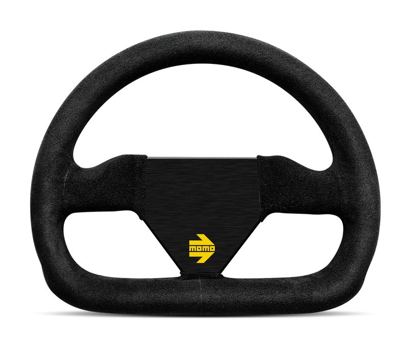 MOMO MOD 12  STEERING WHEEL - BLACK SUEDE - 250MM