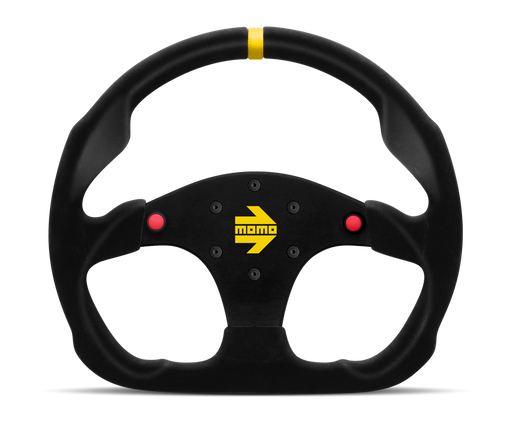 MOMO MOD 30 STEERING WHEEL - BLACK SUEDE W/ BUTTONS - 320MM