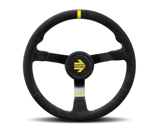 MOMO MOD N38 STEERING WHEEL - BLACK SUEDE / STRIPE - 380MM