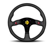 MOMO MOD 80 STEERING WHEEL - BLACK LEATHER - 350MM