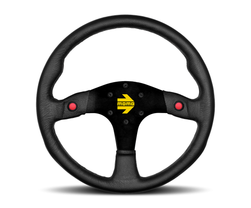 MOMO MOD 80 STEERING WHEEL - BLACK LEATHER - 350MM