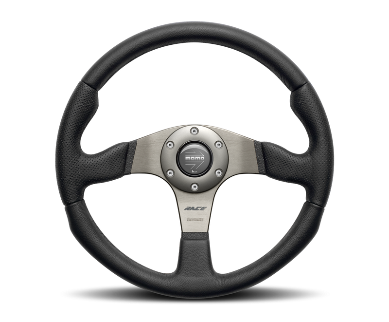 MOMO RACE STEERING WHEEL - LEATHER / AIR LEATHER INSERT - 350MM