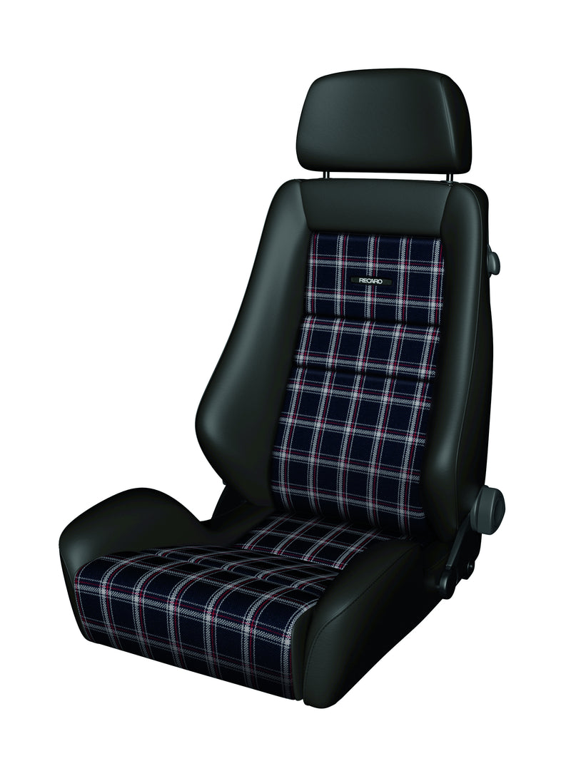 Recaro Classic LX Seat - Leather black/classic checkered fabric