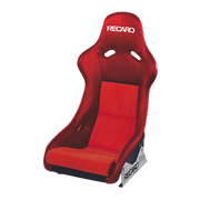 Recaro Pole Position N.G. Seat - Jersey Red Bolster, Suede Red Insert, Silver Logo, 4/5/6 Point Belt