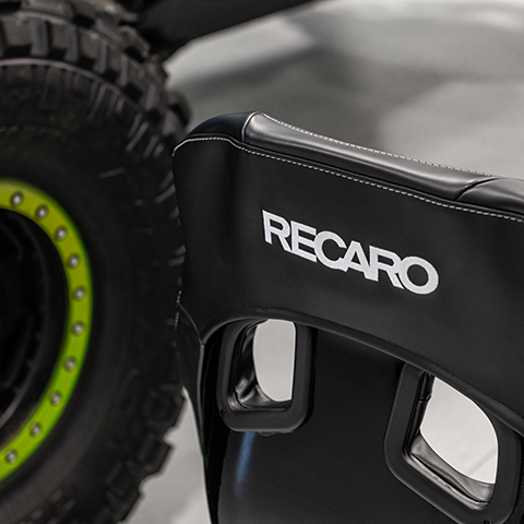  Recaro Pro Racer XL ORV Seat - Vinyl Black Bolster, Vinyl Black Insert, White Logo, 4/5/6 Point Belt 