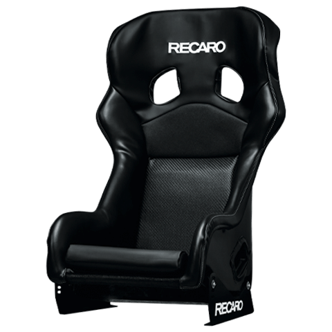  Recaro Pro Racer XL ORV Seat - Vinyl Black Bolster, Vinyl Black Insert, White Logo, 4/5/6 Point Belt 