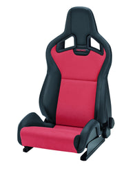 Recaro Sportster CS w/Heat -Vinyl Black Bolster, Dinamica Red Insert, Red Logo, 3 Point Belt