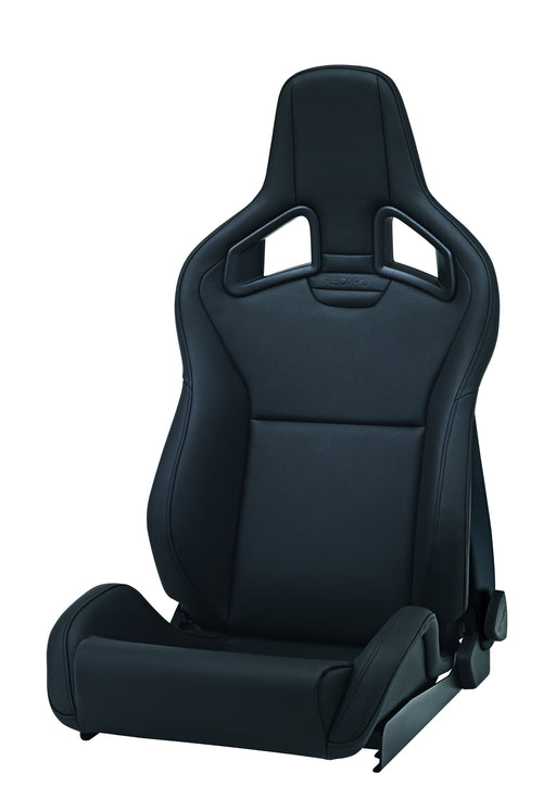Recaro Sportster CS w/Heat -Leather Black Bolster, Leather Black Insert, Black Logo, 3 Point Belt